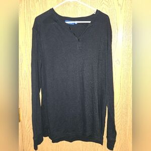 Apt. 9 Black Long Sleeve Henley